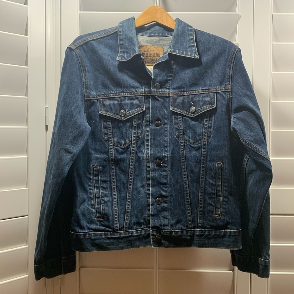 Vintage 90s Gap Men’s Small Dark Blue Jean Jacket